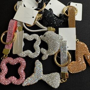 Crystal Embellished Keychain Set